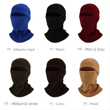 Mască de ciclism cu protecție integrată a feței și a gâtului, poliester, marca AA, unisex