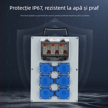 Cutie de distribuție IP65 pentru exterior, montaj pe suprafață, cu distribuție în trei etaje și protecție la scurgeri, 220V