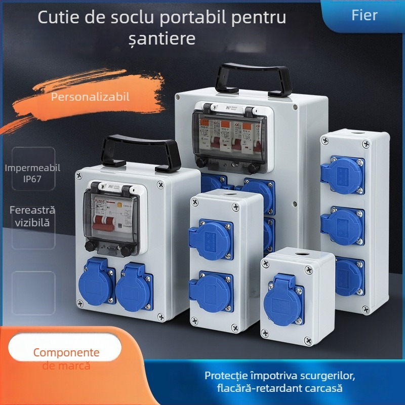 Cutie de distribuție IP65 pentru exterior, montaj pe suprafață, cu distribuție în trei etaje și protecție la scurgeri, 220V