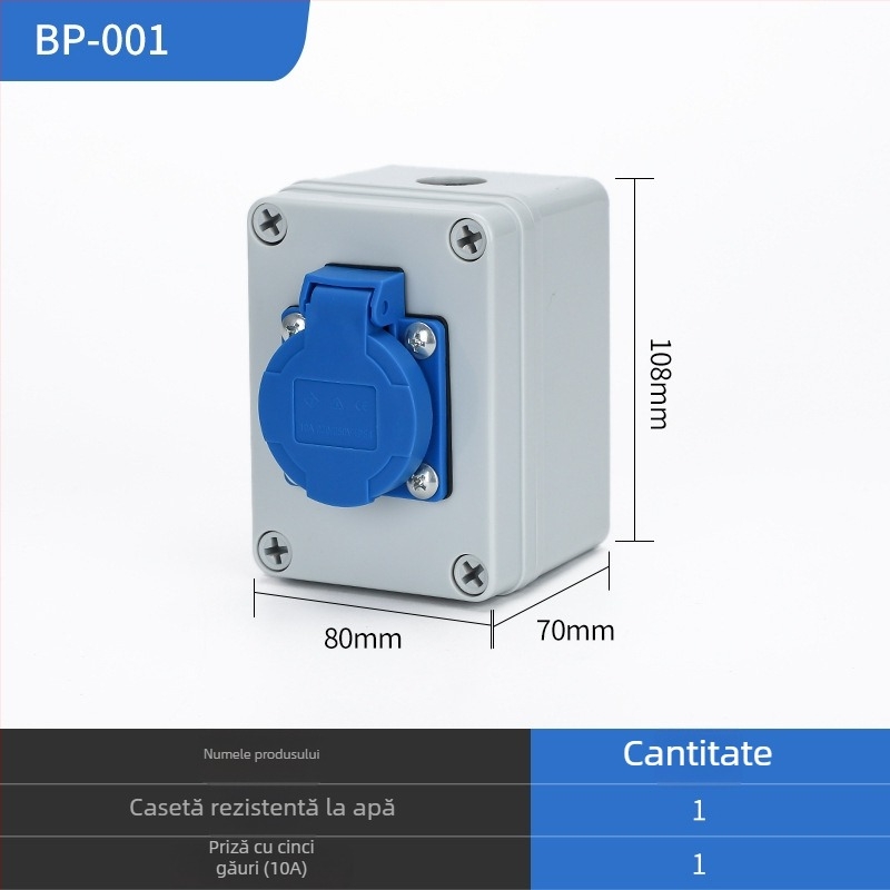 Cutie de distribuție IP65 pentru exterior, montaj pe suprafață, cu distribuție în trei etaje și protecție la scurgeri, 220V