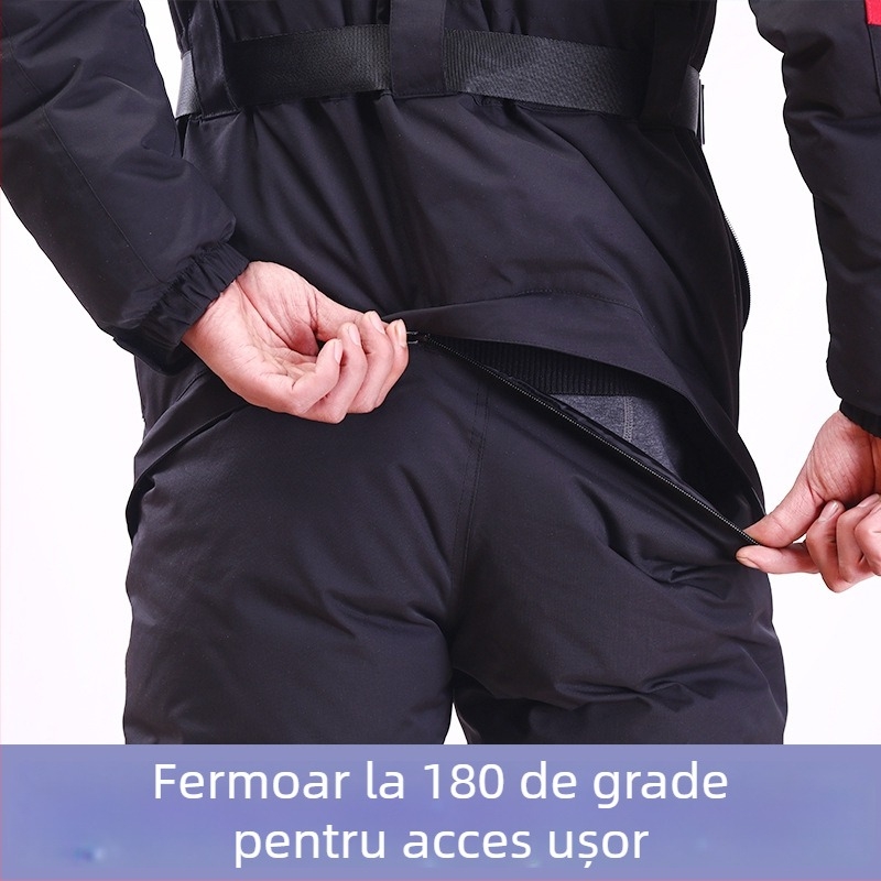 Salopetă izolată pentru temperaturi scăzute, pentru depozitări frigorifice, haine de lucru de iarnă cu căptușeală din bumbac, țesătură Taslon impermeabilă