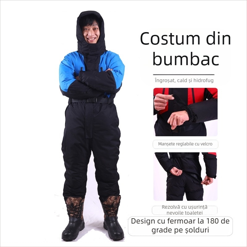 Salopetă izolată pentru temperaturi scăzute, pentru depozitări frigorifice, haine de lucru de iarnă cu căptușeală din bumbac, țesătură Taslon impermeabilă