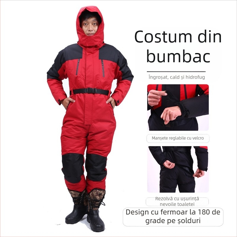 Salopetă izolată pentru temperaturi scăzute, pentru depozitări frigorifice, haine de lucru de iarnă cu căptușeală din bumbac, țesătură Taslon impermeabilă