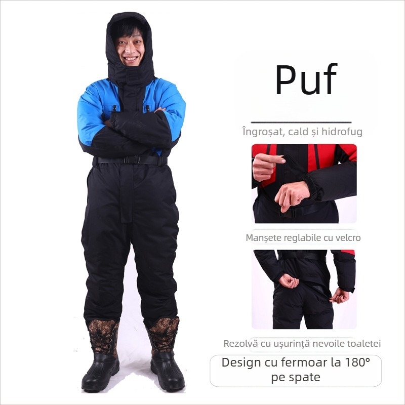 Salopetă izolată pentru temperaturi scăzute, pentru depozitări frigorifice, haine de lucru de iarnă cu căptușeală din bumbac, țesătură Taslon impermeabilă