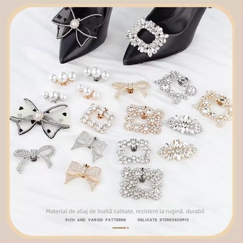 Accesoriu pentru pantofi cu toc înalt, cataramă detașabilă, ornament decorativ pentru toc; Compatibil cu pantofi din piele, sandale și pantofi de lucru; Potrivit pentru primăvară-vară-toamnă