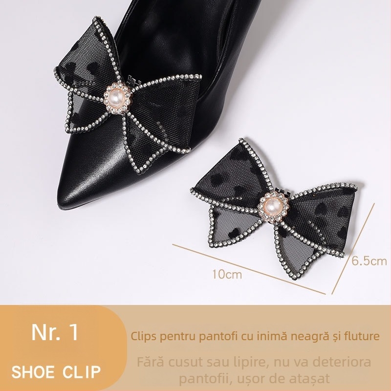 Accesoriu pentru pantofi cu toc înalt, cataramă detașabilă, ornament decorativ pentru toc; Compatibil cu pantofi din piele, sandale și pantofi de lucru; Potrivit pentru primăvară-vară-toamnă