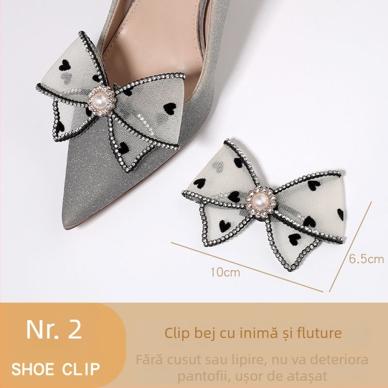 Accesoriu pentru pantofi cu toc înalt, cataramă detașabilă, ornament decorativ pentru toc; Compatibil cu pantofi din piele, sandale și pantofi de lucru; Potrivit pentru primăvară-vară-toamnă