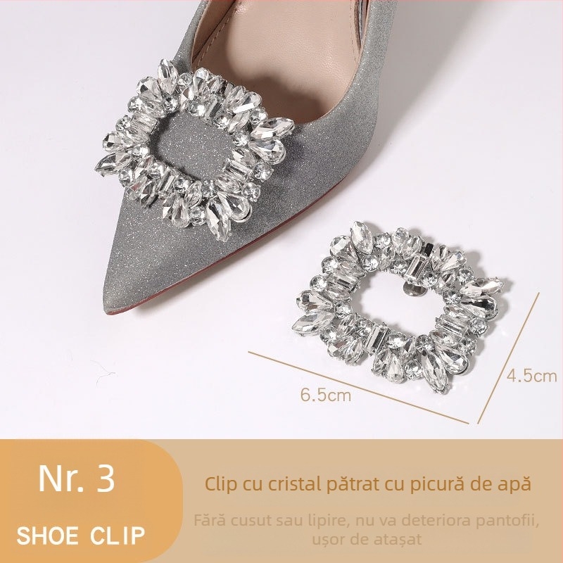 Accesoriu pentru pantofi cu toc înalt, cataramă detașabilă, ornament decorativ pentru toc; Compatibil cu pantofi din piele, sandale și pantofi de lucru; Potrivit pentru primăvară-vară-toamnă