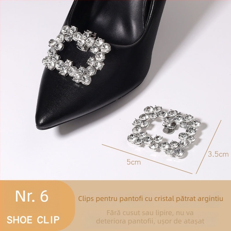 Accesoriu pentru pantofi cu toc înalt, cataramă detașabilă, ornament decorativ pentru toc; Compatibil cu pantofi din piele, sandale și pantofi de lucru; Potrivit pentru primăvară-vară-toamnă