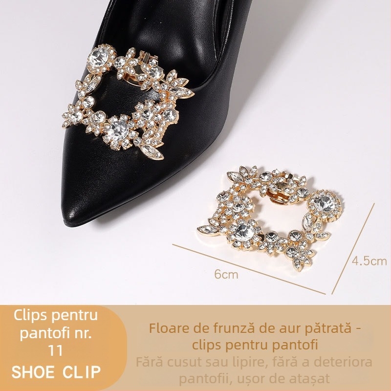 Accesoriu pentru pantofi cu toc înalt, cataramă detașabilă, ornament decorativ pentru toc; Compatibil cu pantofi din piele, sandale și pantofi de lucru; Potrivit pentru primăvară-vară-toamnă