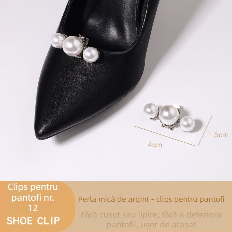 Accesoriu pentru pantofi cu toc înalt, cataramă detașabilă, ornament decorativ pentru toc; Compatibil cu pantofi din piele, sandale și pantofi de lucru; Potrivit pentru primăvară-vară-toamnă
