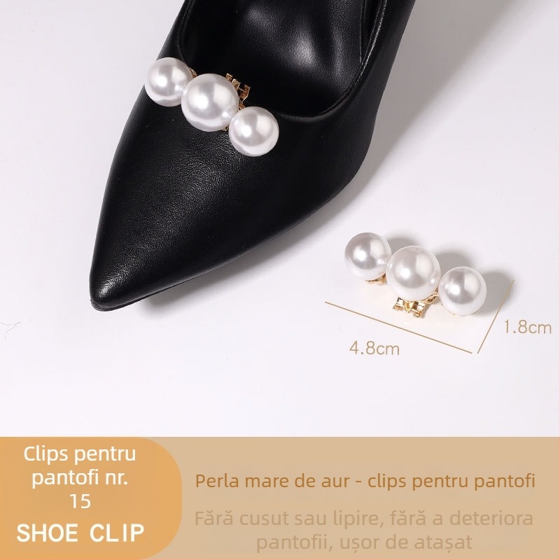 Accesoriu pentru pantofi cu toc înalt, cataramă detașabilă, ornament decorativ pentru toc; Compatibil cu pantofi din piele, sandale și pantofi de lucru; Potrivit pentru primăvară-vară-toamnă