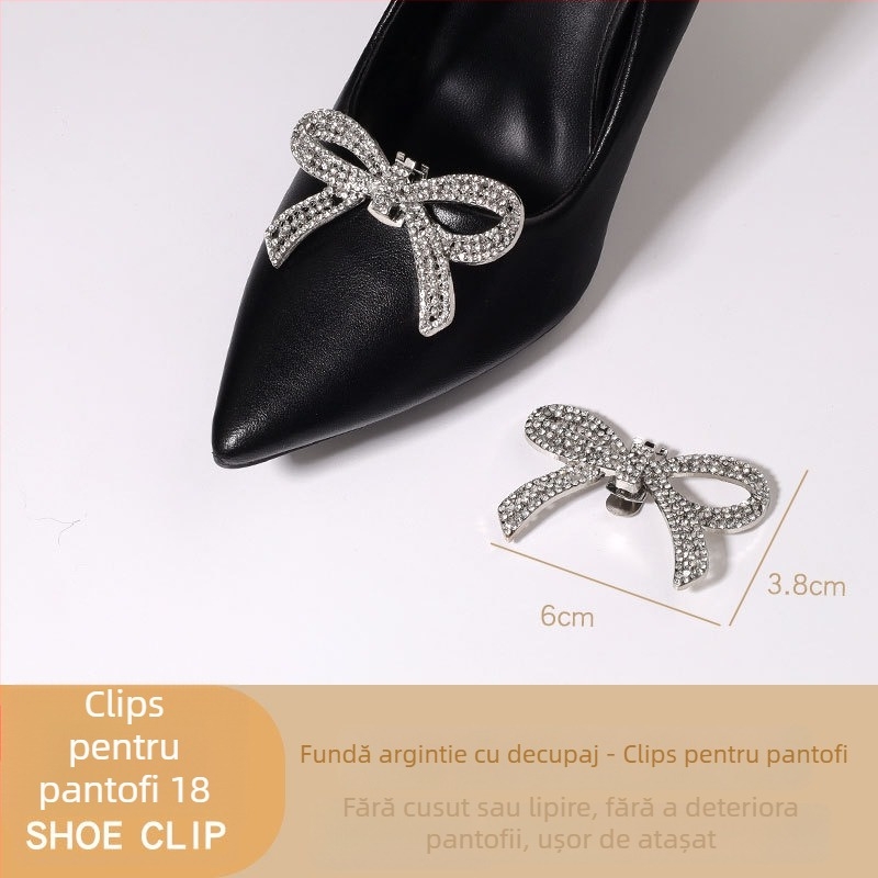 Accesoriu pentru pantofi cu toc înalt, cataramă detașabilă, ornament decorativ pentru toc; Compatibil cu pantofi din piele, sandale și pantofi de lucru; Potrivit pentru primăvară-vară-toamnă
