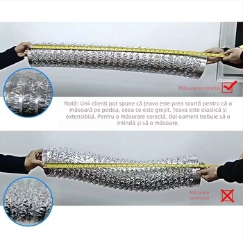 Țeavă de evacuare pentru hota de bucătărie – furtun din folie de aluminiu, universal, ieșire aer (Model: Other; Instalare: consultați serviciul pentru clienți; Dimensiuni: consultați; Greutate netă: consultați)