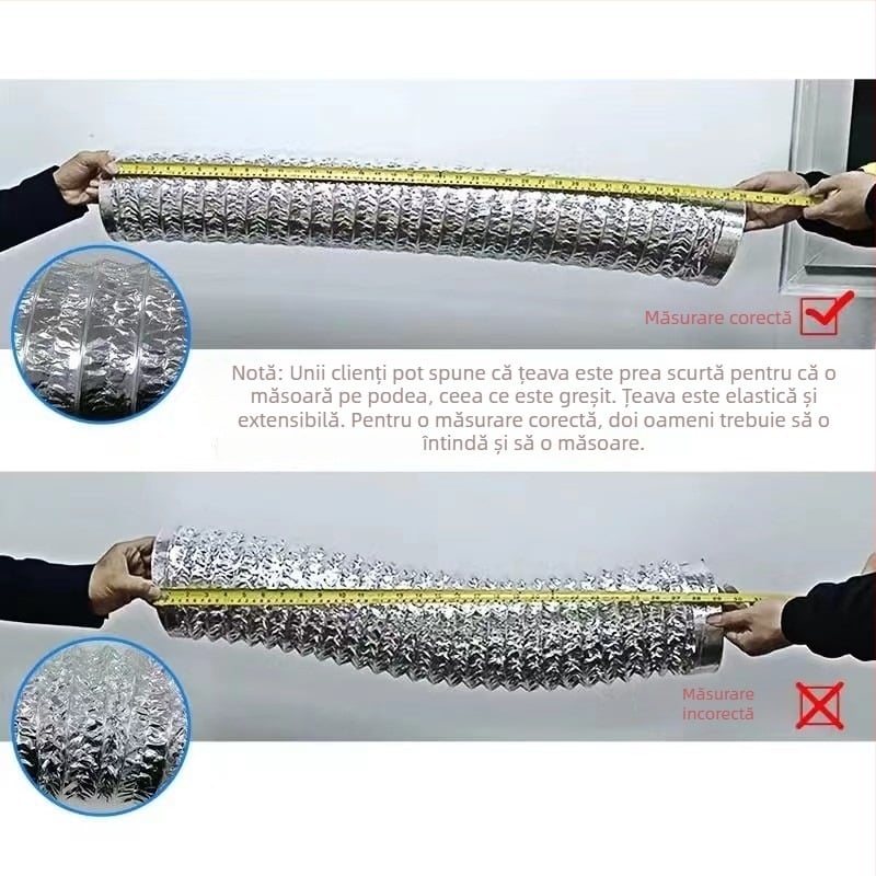 Țeavă de evacuare pentru hota de bucătărie – furtun din folie de aluminiu, universal, ieșire aer (Model: Other; Instalare: consultați serviciul pentru clienți; Dimensiuni: consultați; Greutate netă: consultați)