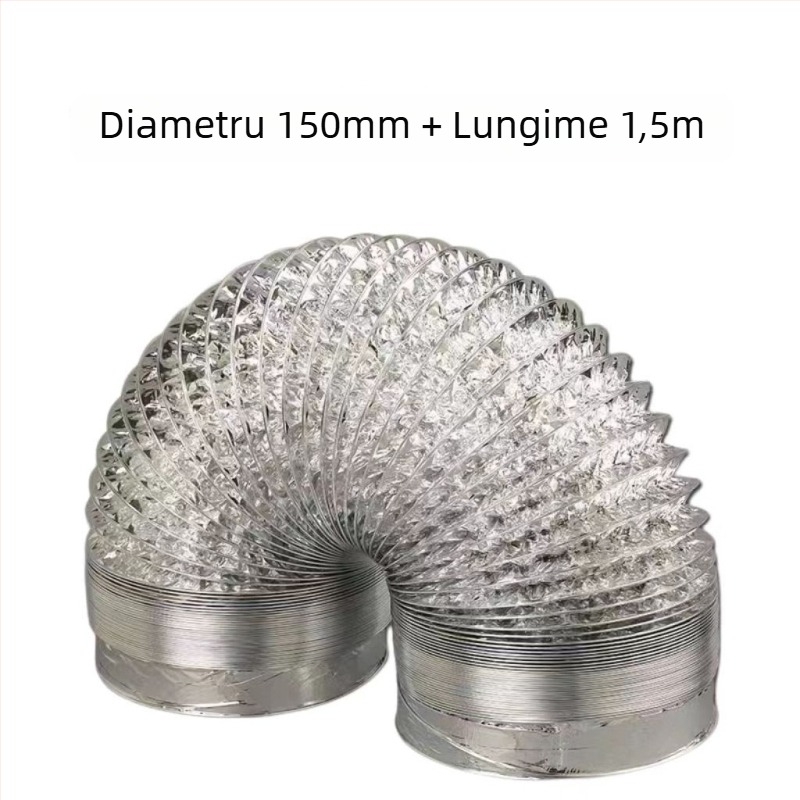 Țeavă de evacuare pentru hota de bucătărie – furtun din folie de aluminiu, universal, ieșire aer (Model: Other; Instalare: consultați serviciul pentru clienți; Dimensiuni: consultați; Greutate netă: consultați)