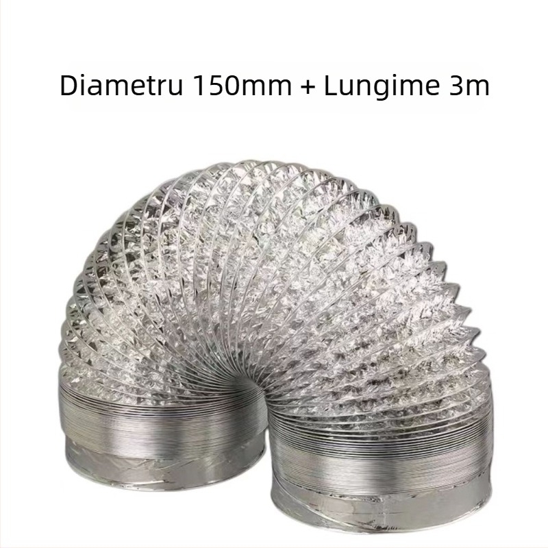 Țeavă de evacuare pentru hota de bucătărie – furtun din folie de aluminiu, universal, ieșire aer (Model: Other; Instalare: consultați serviciul pentru clienți; Dimensiuni: consultați; Greutate netă: consultați)