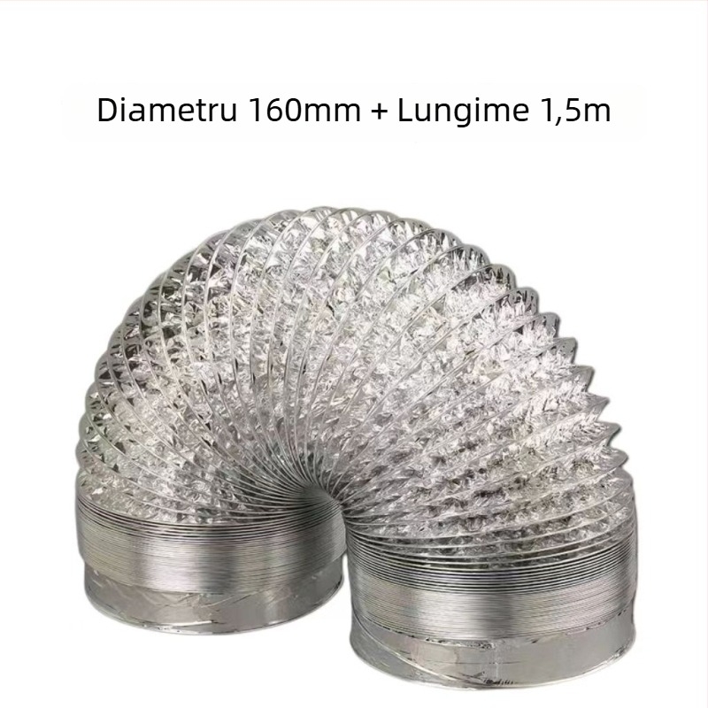 Țeavă de evacuare pentru hota de bucătărie – furtun din folie de aluminiu, universal, ieșire aer (Model: Other; Instalare: consultați serviciul pentru clienți; Dimensiuni: consultați; Greutate netă: consultați)