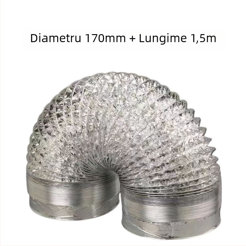 Țeavă de evacuare pentru hota de bucătărie – furtun din folie de aluminiu, universal, ieșire aer (Model: Other; Instalare: consultați serviciul pentru clienți; Dimensiuni: consultați; Greutate netă: consultați)