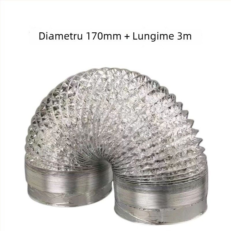 Țeavă de evacuare pentru hota de bucătărie – furtun din folie de aluminiu, universal, ieșire aer (Model: Other; Instalare: consultați serviciul pentru clienți; Dimensiuni: consultați; Greutate netă: consultați)