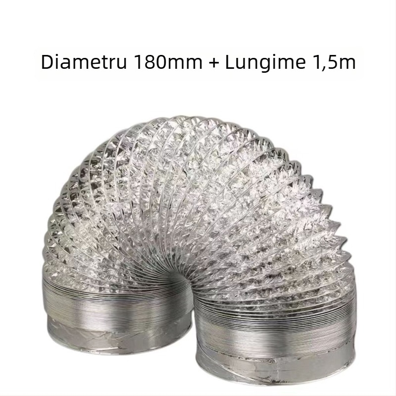 Țeavă de evacuare pentru hota de bucătărie – furtun din folie de aluminiu, universal, ieșire aer (Model: Other; Instalare: consultați serviciul pentru clienți; Dimensiuni: consultați; Greutate netă: consultați)