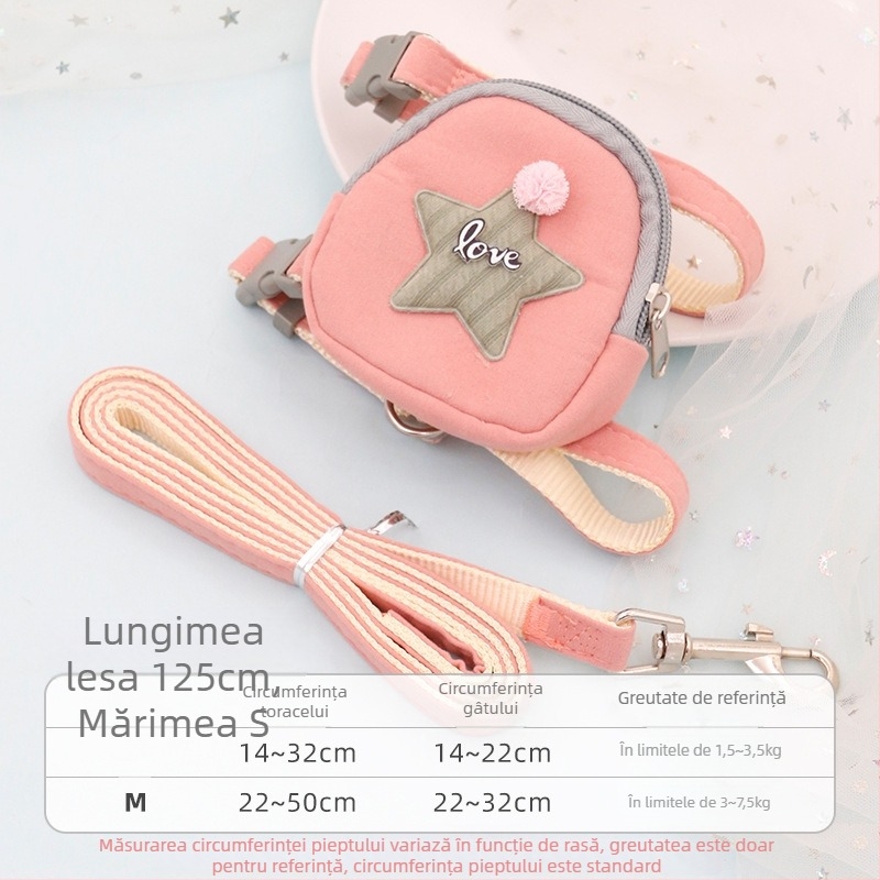 Lesă pentru pisici, retractabilă, reglabilă, din poliester