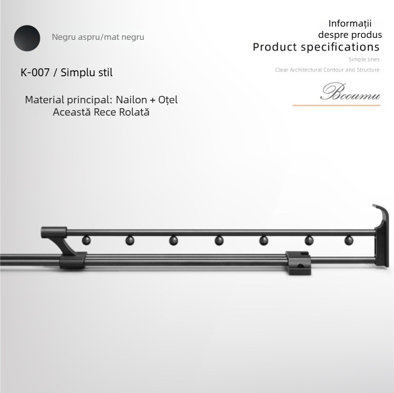 Raft pentru pantaloni cu extensie și șină glisantă; material: nylon + oțel laminat la rece; model: K-007/008; marcă: Yabaoli