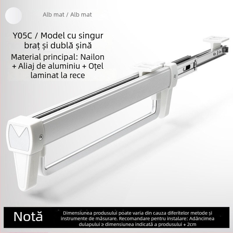 Raft pentru pantaloni cu extensie și șină glisantă; material: nylon + oțel laminat la rece; model: K-007/008; marcă: Yabaoli