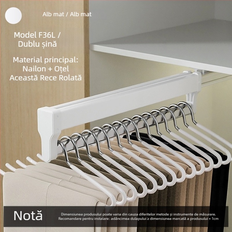 Raft pentru pantaloni cu extensie și șină glisantă; material: nylon + oțel laminat la rece; model: K-007/008; marcă: Yabaoli