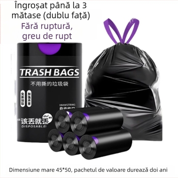 Sac de gunoi cu șnur, PE gros, reutilizabil, pentru uz casnic