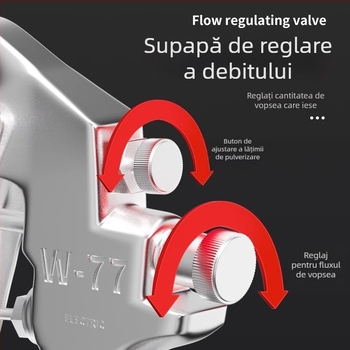 Pistol de vopsire pentru mobilier și mașini, duze reglabile multi-diametru, baterie Li‑ion reîncărcabilă, 220V