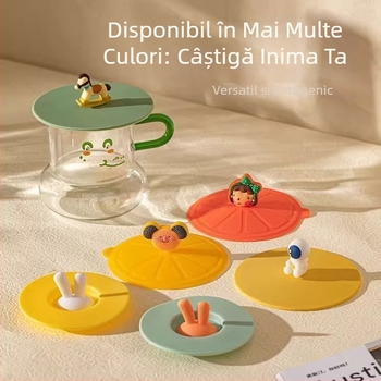 Capac universal din silicon pentru pahare, de calitate alimentară, rezistent la temperaturi înalte, etanș pentru sticlă, cești și borcane