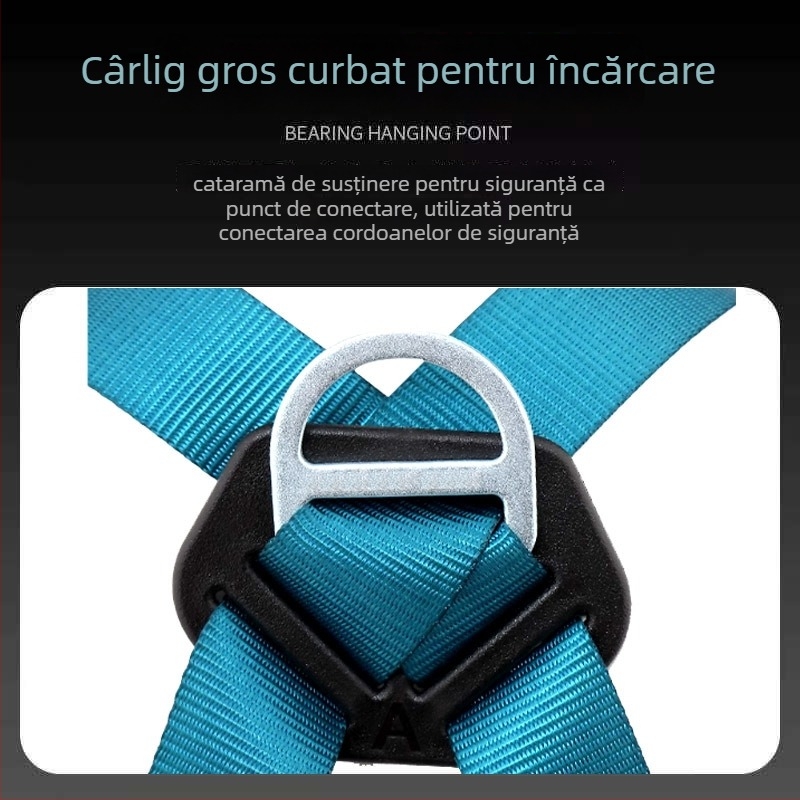 Ham de siguranță cu cinci puncte pentru lucru la înălțime, corp integral, cârlige duble, conector rapid