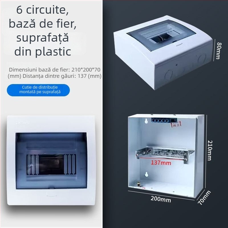 Cutie plastică de distribuție a circuitelor PZ30, impermeabilă, pentru montaj pe suprafață sau încastrat, protecție la scurgeri