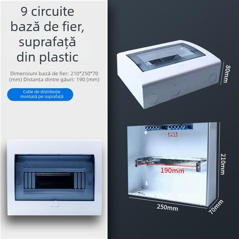 Cutie plastică de distribuție a circuitelor PZ30, impermeabilă, pentru montaj pe suprafață sau încastrat, protecție la scurgeri