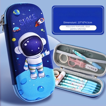 Penar pentru creioane, capacitate mare, desen animat 3D EVA, temă astronaut, model D-238, 100 g, logo imprimabil