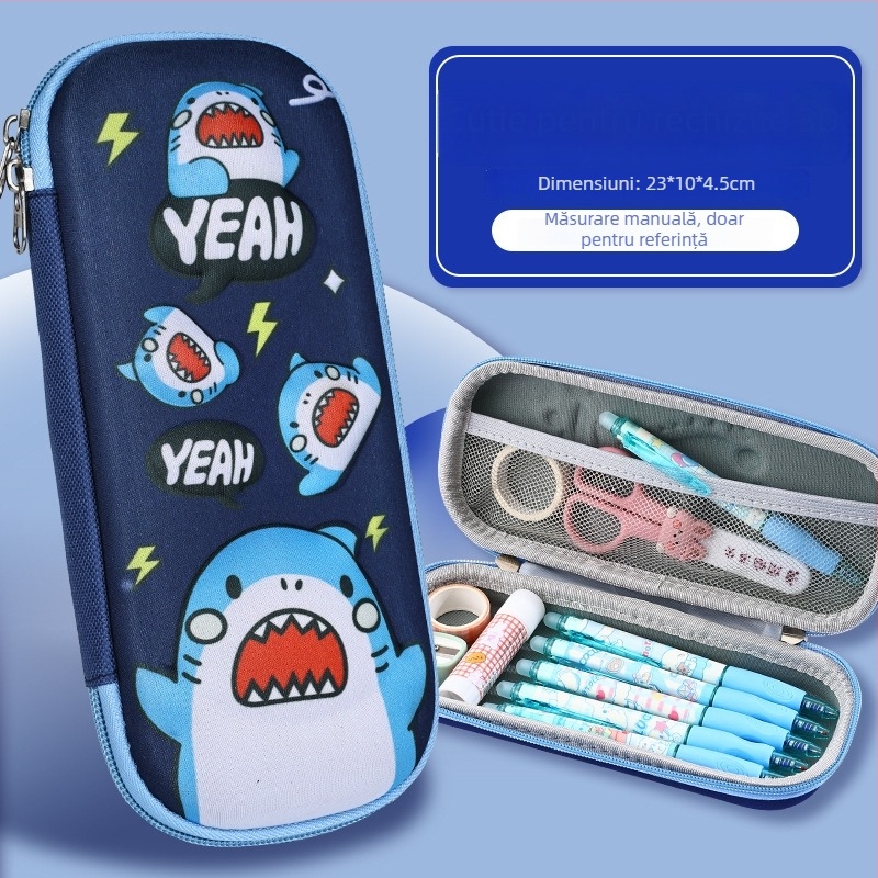 Penar pentru creioane, capacitate mare, desen animat 3D EVA, temă astronaut, model D-238, 100 g, logo imprimabil