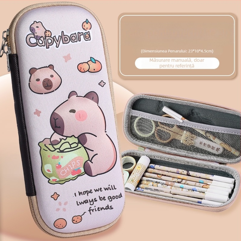 Penar pentru creioane, capacitate mare, desen animat 3D EVA, temă astronaut, model D-238, 100 g, logo imprimabil