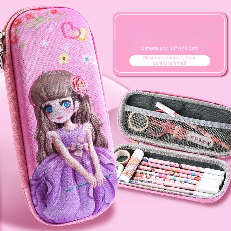 Penar pentru creioane, capacitate mare, desen animat 3D EVA, temă astronaut, model D-238, 100 g, logo imprimabil