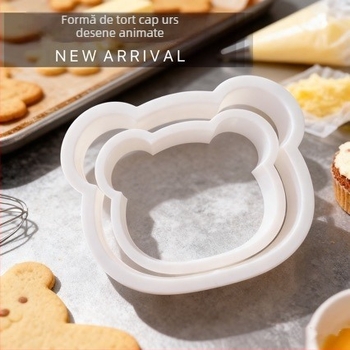 Formă de chec în formă de urs, din plastic, pentru biscuiți și prăjituri