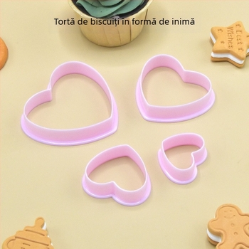 Tăietor inimă pentru biscuiți – din PP plastic, formă inimă, model pentru coacere