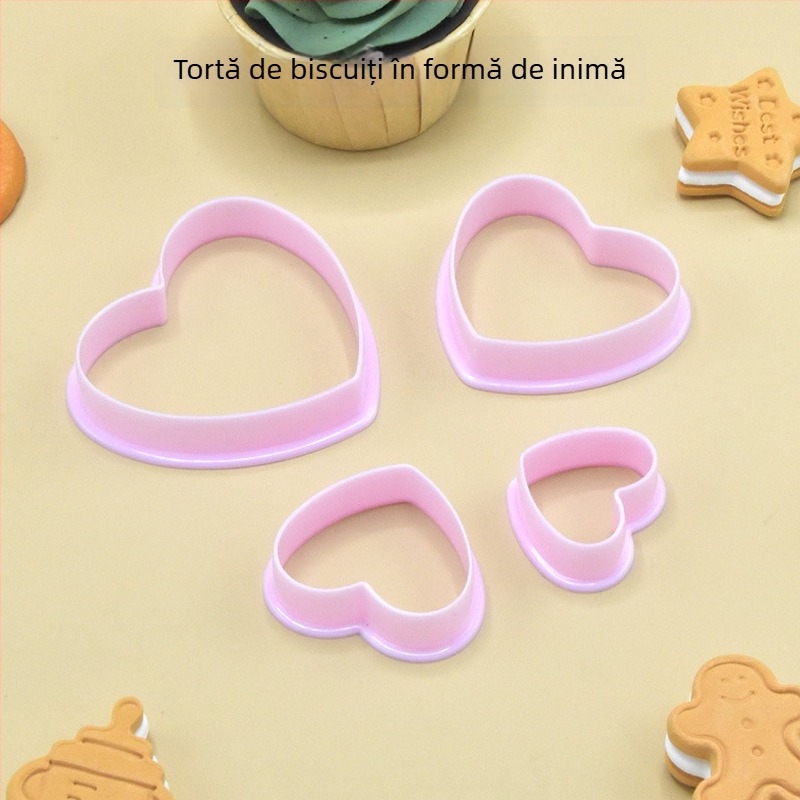 Tăietor inimă pentru biscuiți – din PP plastic, formă inimă, model pentru coacere
