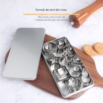 Formă de biscuiți din oțel inoxidabil, formă de floare neregulată, set DIY de copt, 24 piese sau 30 piese