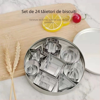 Formă de biscuiți din oțel inoxidabil, formă de floare neregulată, set DIY de copt, 24 piese sau 30 piese
