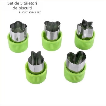 Set de 5 forme pentru biscuiți – forme neregulate, din oțel inoxidabil + PP