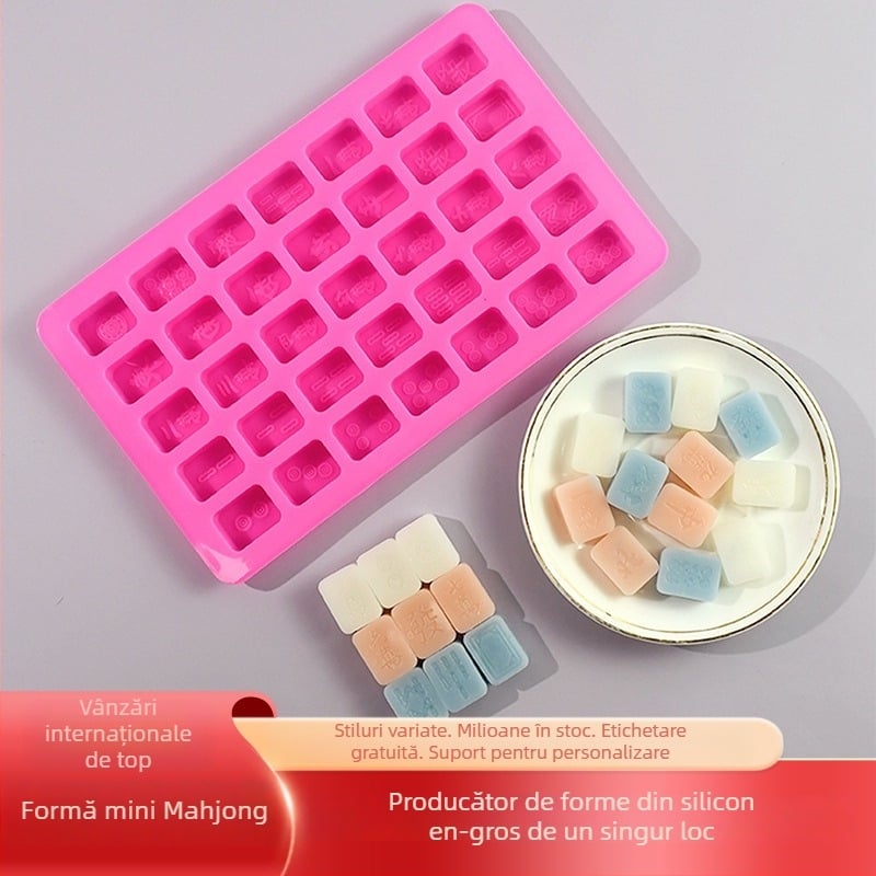 Formă din silicon pentru prăjituri – mini Mahjong nr. 25, pentru ciocolată, bomboane și cuburi de gheață, formă poligonală regulată, ambalaj OPP