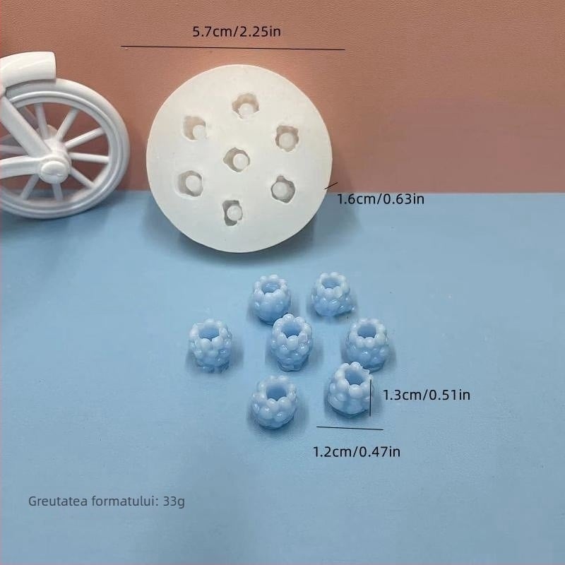 Formă din silicon pentru fructe cu forme realiste – afine, zmeură și căpșuni sălbatice – pentru ciocolată, cofetărie și lumânări parfumate, formă neregulată