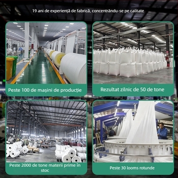 Sac container ton cu patru inele de ridicare, fund plat, încărcătură 1.5-2 tone, polipropilenă țesută, imprimare personalizabilă