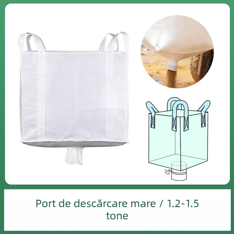 Sac container ton cu patru inele de ridicare, fund plat, încărcătură 1.5-2 tone, polipropilenă țesută, imprimare personalizabilă