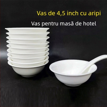 Bol ceramic rotund, finisaj sub glazură, potrivit pentru microunde, cu logo imprimat